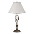 Hubbardton Forge 2003 Bronze Natural Anna Shade (SF) Forged Leaves and Vase Table Lamp
