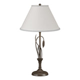 Hubbardton Forge 2003 Bronze Natural Anna Shade (SF) Forged Leaves and Vase Table Lamp