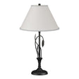 Hubbardton Forge 2003 Black Natural Anna Shade (SF) Forged Leaves and Vase Table Lamp