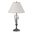 Hubbardton Forge 2003 Natural Iron Natural Anna Shade (SF) Forged Leaves and Vase Table Lamp