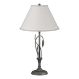 Hubbardton Forge 2003 Natural Iron Natural Anna Shade (SF) Forged Leaves and Vase Table Lamp