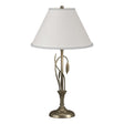 Hubbardton Forge 2003 Soft Gold Natural Anna Shade (SF) Forged Leaves and Vase Table Lamp