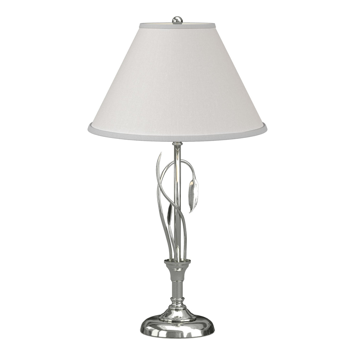 Hubbardton Forge 2003 Sterling Natural Anna Shade (SF) Forged Leaves and Vase Table Lamp