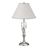 Hubbardton Forge 2003 Sterling Natural Anna Shade (SF) Forged Leaves and Vase Table Lamp