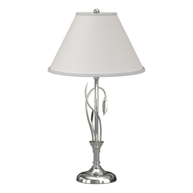 Hubbardton Forge 2003 Sterling Natural Anna Shade (SF) Forged Leaves and Vase Table Lamp