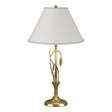 Hubbardton Forge 2003 Modern Brass Natural Anna Shade (SF) Forged Leaves and Vase Table Lamp