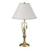 Hubbardton Forge 2003 Modern Brass Natural Anna Shade (SF) Forged Leaves and Vase Table Lamp