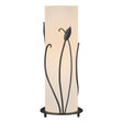 Hubbardton Forge 1999 Black Opal Glass (GG) Forged Leaves Table Lamp