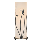 Hubbardton Forge 1999 Black Opal Glass (GG) Forged Leaves Table Lamp