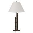 Hubbardton Forge 2000 Bronze Natural Anna Shade (SF) Metra Double Table Lamp