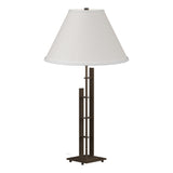 Hubbardton Forge 2000 Bronze Natural Anna Shade (SF) Metra Double Table Lamp