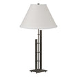 Hubbardton Forge 2000 Dark Smoke Natural Anna Shade (SF) Metra Double Table Lamp
