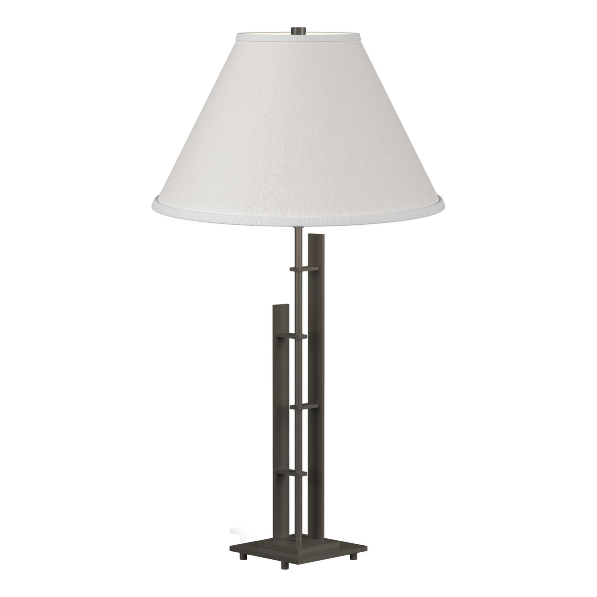 Hubbardton Forge 2000 Dark Smoke Natural Anna Shade (SF) Metra Double Table Lamp