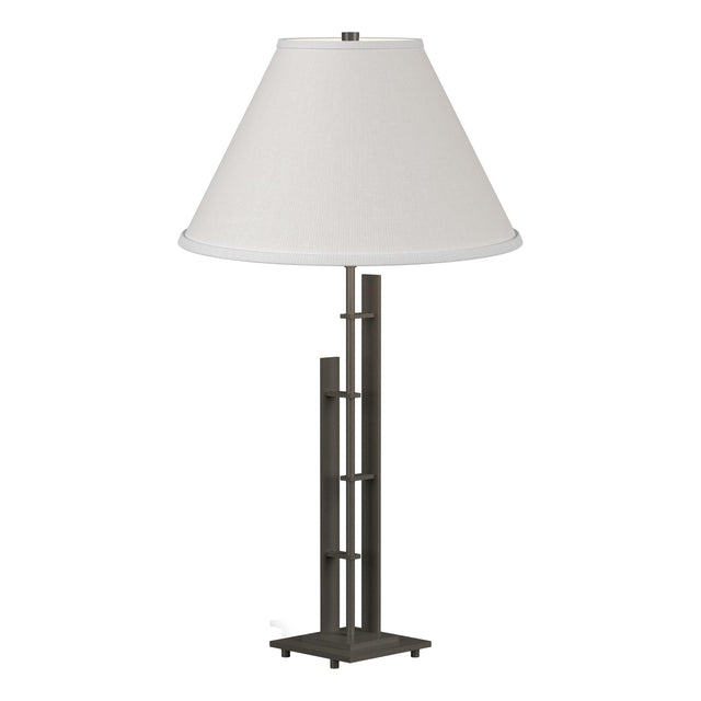 Hubbardton Forge 2000 Dark Smoke Natural Anna Shade (SF) Metra Double Table Lamp