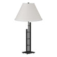 Hubbardton Forge 2000 Black Natural Anna Shade (SF) Metra Double Table Lamp