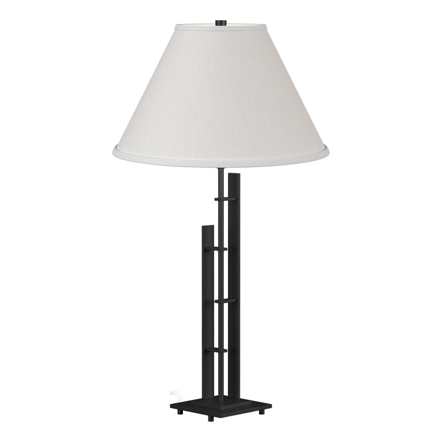 Hubbardton Forge 2000 Black Natural Anna Shade (SF) Metra Double Table Lamp
