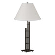 Hubbardton Forge 2000 Oil Rubbed Bronze Natural Anna Shade (SF) Metra Double Table Lamp