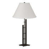 Hubbardton Forge 2000 Oil Rubbed Bronze Natural Anna Shade (SF) Metra Double Table Lamp