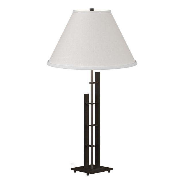 Hubbardton Forge 2000 Oil Rubbed Bronze Natural Anna Shade (SF) Metra Double Table Lamp