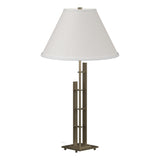 Hubbardton Forge 2000 Soft Gold Natural Anna Shade (SF) Metra Double Table Lamp