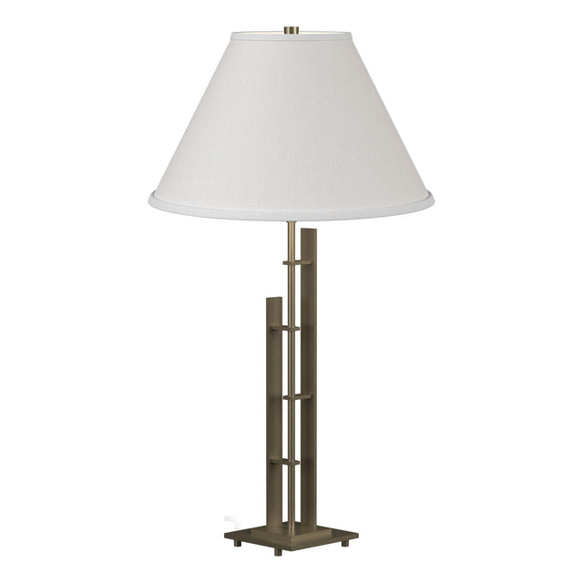 Hubbardton Forge 2000 Soft Gold Natural Anna Shade (SF) Metra Double Table Lamp