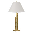 Hubbardton Forge 2000 Modern Brass Natural Anna Shade (SF) Metra Double Table Lamp