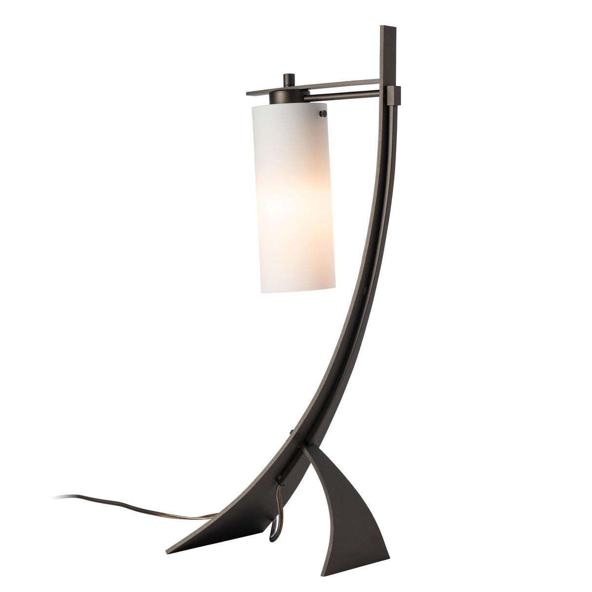 Hubbardton Forge 2005 Oil Rubbed Bronze Opal Glass (GG) Stasis Table Lamp