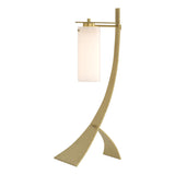 Hubbardton Forge 2005 Modern Brass Opal Glass (GG) Stasis Table Lamp