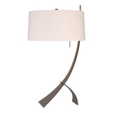 Hubbardton Forge 2005 Bronze Flax Shade (SE) Stasis Table Lamp