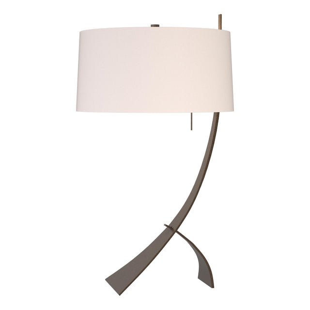 Hubbardton Forge 2005 Bronze Flax Shade (SE) Stasis Table Lamp