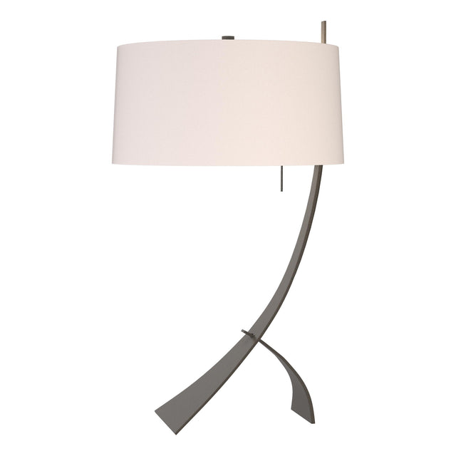 Hubbardton Forge 2005 Dark Smoke Flax Shade (SE) Stasis Table Lamp