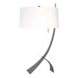 Hubbardton Forge 2005 Dark Smoke Natural Anna Shade (SF) Stasis Table Lamp