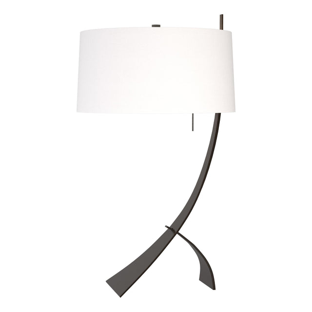 Hubbardton Forge 2005 Oil Rubbed Bronze Natural Anna Shade (SF) Stasis Table Lamp