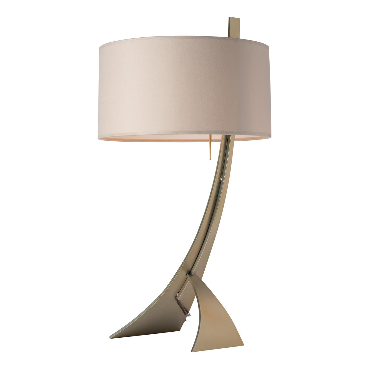 Hubbardton Forge 2005 Modern Brass Flax Shade (SE) Stasis Table Lamp