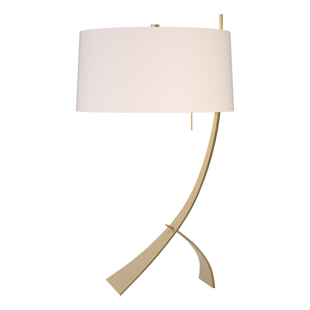 Hubbardton Forge 2005 Modern Brass Flax Shade (SE) Stasis Table Lamp