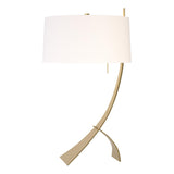 Hubbardton Forge 2005 Modern Brass Natural Anna Shade (SF) Stasis Table Lamp