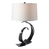 Hubbardton Forge 2006 Ink Natural Anna Shade (SF) Fullered Impressions Table Lamp