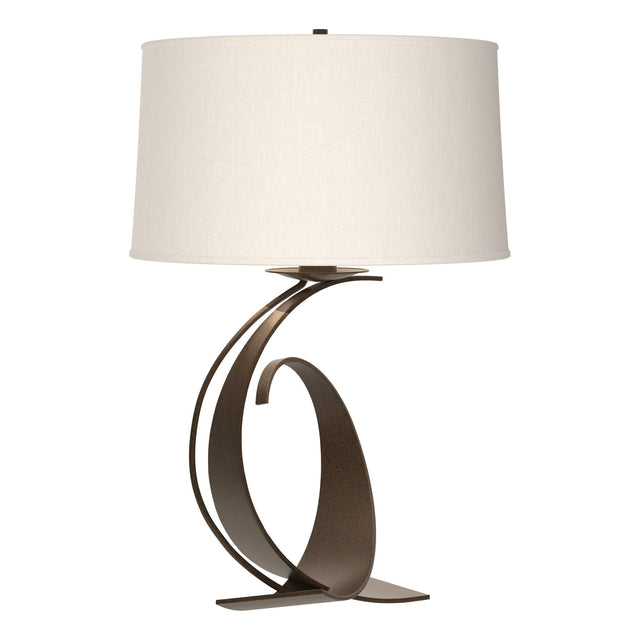 Hubbardton Forge 2004 Bronze Natural Anna Shade (SF) Fullered Impressions Large Table Lamp