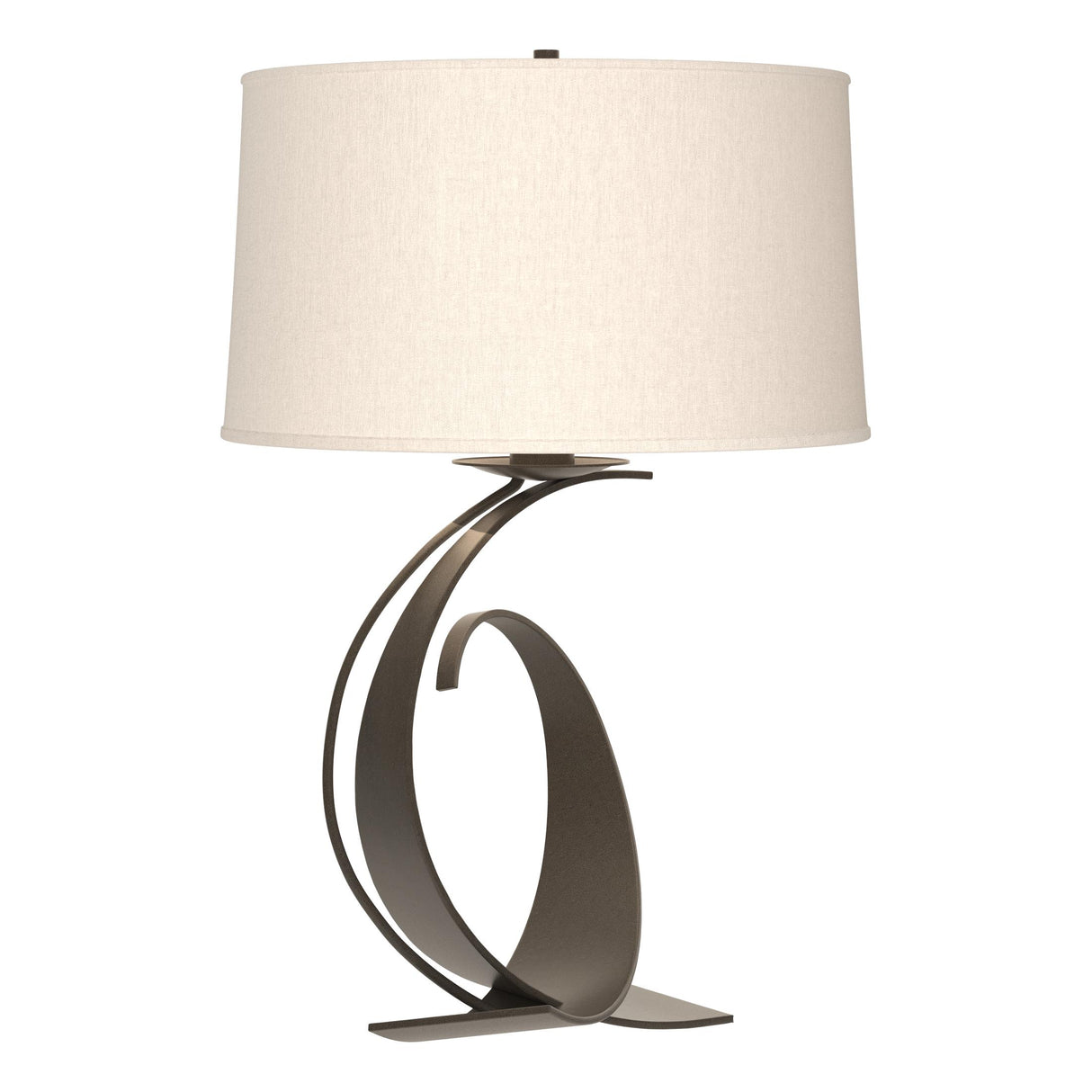 Hubbardton Forge 2004 Dark Smoke Flax Shade (SE) Fullered Impressions Large Table Lamp