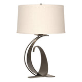 Hubbardton Forge 2004 Dark Smoke Flax Shade (SE) Fullered Impressions Large Table Lamp