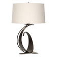 Hubbardton Forge 2004 Oil Rubbed Bronze Natural Anna Shade (SF) Fullered Impressions Large Table Lamp