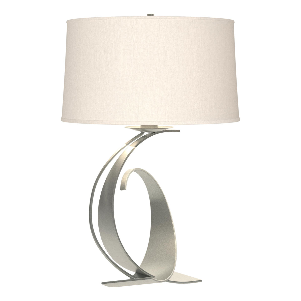 Hubbardton Forge 2004 Vintage Platinum Flax Shade (SE) Fullered Impressions Large Table Lamp