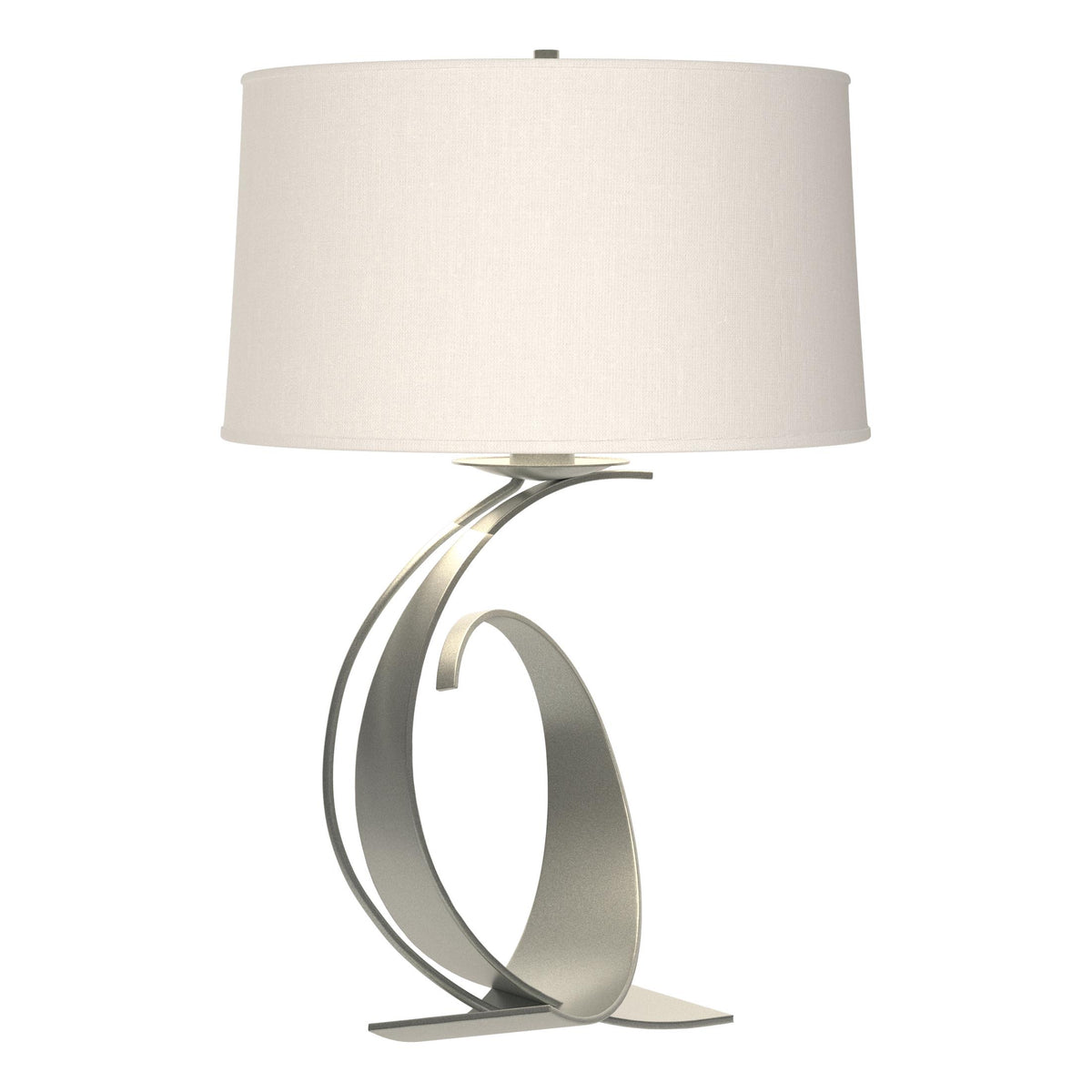 Hubbardton Forge 2004 Vintage Platinum Natural Anna Shade (SF) Fullered Impressions Large Table Lamp