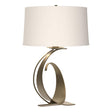 Hubbardton Forge 2004 Soft Gold Natural Anna Shade (SF) Fullered Impressions Large Table Lamp