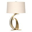 Hubbardton Forge 2004 Modern Brass Flax Shade (SE) Fullered Impressions Large Table Lamp