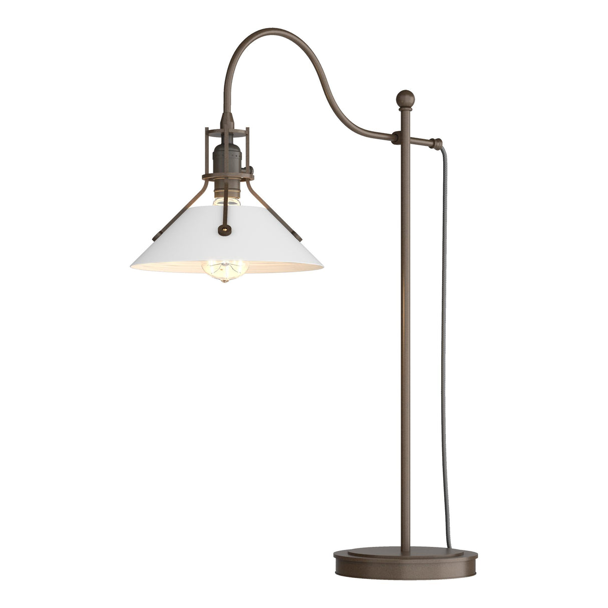 Hubbardton Forge 2017 Bronze White Henry Table Lamp