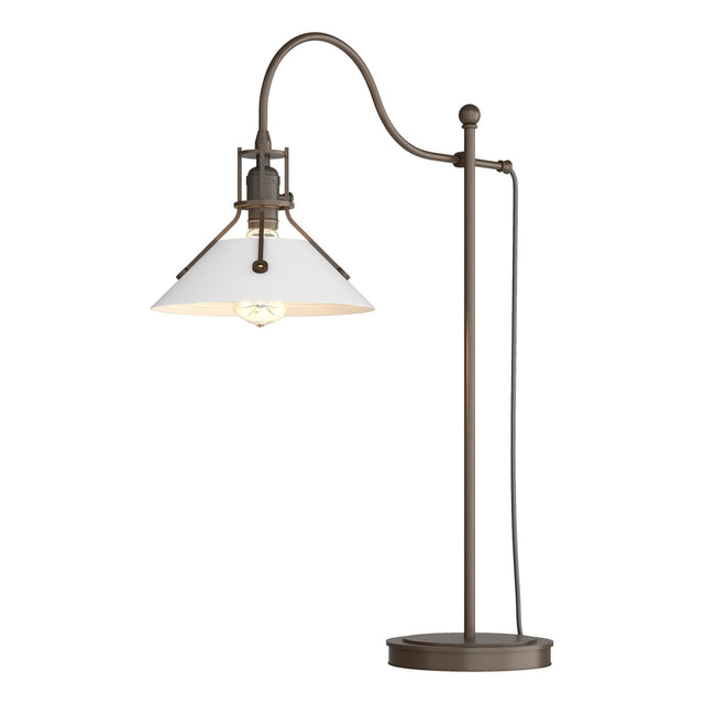 Hubbardton Forge 2017 Bronze White Henry Table Lamp