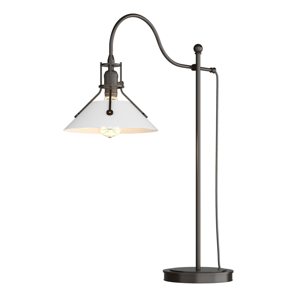 Hubbardton Forge 2017 Oil Rubbed Bronze White Henry Table Lamp