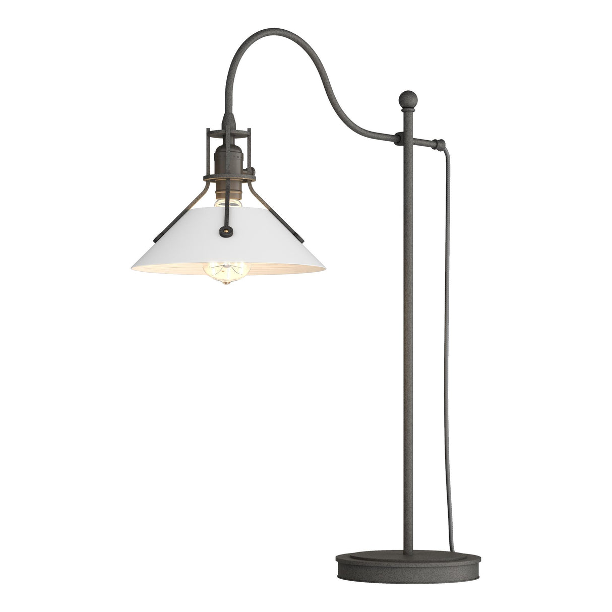 Hubbardton Forge 2017 Natural Iron White Henry Table Lamp
