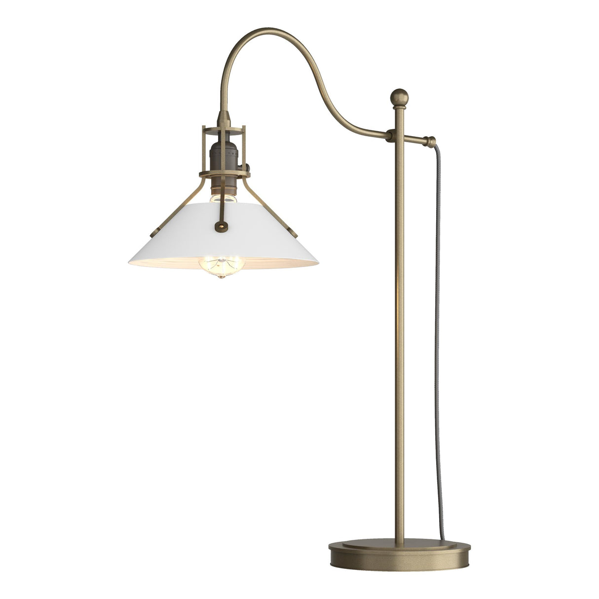 Hubbardton Forge 2017 Soft Gold White Henry Table Lamp